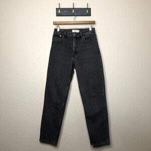 Abercrombie & Fitch The Mom High Rise Black Faded Jean Women's 26 / 2 Grunge EUC